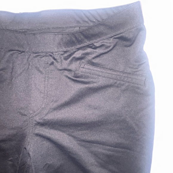 HUE Black Elastic Waist Legging Pants Faux Front Pockets Reg Back Pockets Large - Picture 4 of 10
